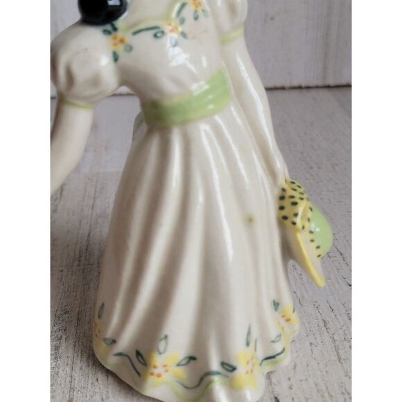 Art Studio girl‎ green dress Pottery figure decor - Picture 4 of 9